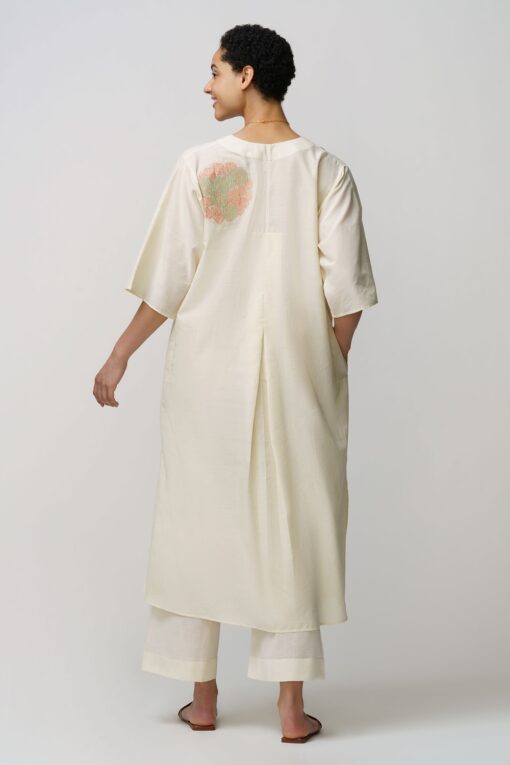 CAFTAN DRESS MUSLIN CHAKRI DESIGN APPLIQUE