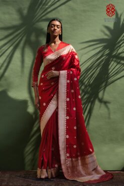 ‘Chunari buti’ Katan silk Banarasi sari
