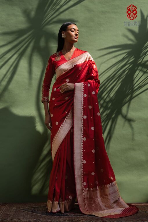 ‘Chunari buti’ Katan silk Banarasi sari