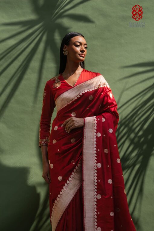 ‘Chunari buti’ Katan silk Banarasi sari