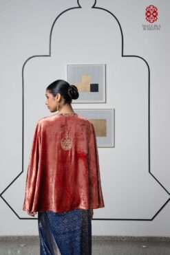 Cape velvet burnt peach chand buti